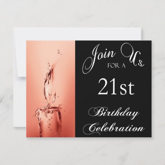 21. Geburtstag Party Personalisierte Einladung (Vorderseite)