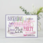 21. Geburtstag Party Personalisierte Einladung (Stehend Vorderseite)