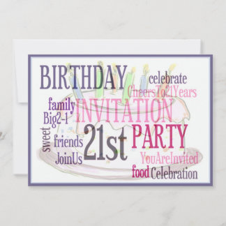 21. Geburtstag Party Personalisierte Einladung