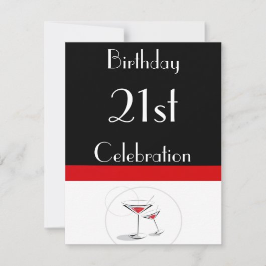 21. Geburtstag Party Personalisierte Einladung (Vorderseite)