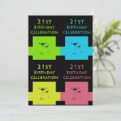 21. Geburtstag Party Personalisierte Einladung (Stehend Vorderseite)