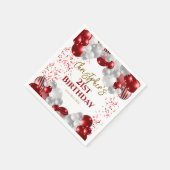 21. Geburtstag Party Red Balloons Serviette (Ecke)