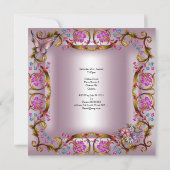 21. Geburtstag Party Rosa Blütenschmetterling Einladung (Rückseite)