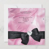 21. Geburtstag Party Rosa Schwarz-weiß Einladung (Rückseite)