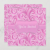 21. Geburtstag Party | Rosa, Silver & White Verder Einladung (Vorne/Hinten)