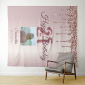 21. Geburtstag Party Rose Gold Ballon Glitzer Wandteppich (Beispiel (Horizontal))