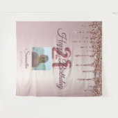21. Geburtstag Party Rose Gold Ballon Glitzer Wandteppich (Vorderseite (Horizontal))