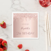 21. Geburtstag Party Rose Gold Tropfen Serviette (Beispiel)