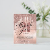 21. Geburtstag Party Rose Gold Vielen Dank Postkarte (Stehend Vorderseite)