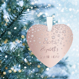 21. Geburtstag Party Rose Golddiamanten funkeln 21 Ornament