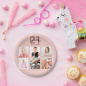 21. Geburtstag Party Rose Goldene Rose Foto Pappteller (Party)