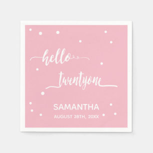 21. Geburtstag Party rot Rosa Hallo 22 Serviette
