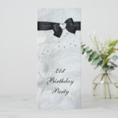 21. Geburtstag Party Schwarz-weiß Einladung (Stehend Vorderseite)