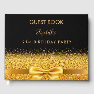 21. Geburtstag Party schwarzer Goldbogen Gästebuch