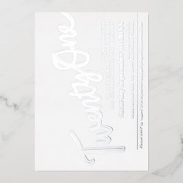 21. Geburtstag Party silber auf weiß Folieneinladung