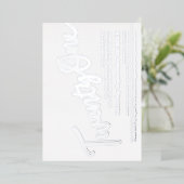 21. Geburtstag Party silber auf weiß Folieneinladung (Stehend vorne)