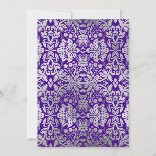 21. Geburtstag Party - Silber Lila Einladung (Rückseite)