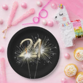 21. Geburtstag Party Sparklers auf Black Pappteller (Party)