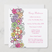 21. Geburtstag Party Spring Floral Custom Einladung (Rückseite)