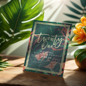 21. Geburtstag Party Tropische Blume Einladung