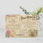 21. Geburtstag Party, Vintag, altes Postkartenstil Einladung (Stehend Vorderseite)