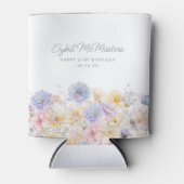 21. Geburtstag Party Wasserfarbe Blütenmassage Dosenkühler (Vorderseite)