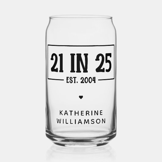 21. Geburtstag personalisiert 21. Est 2004 Dosenglas (Vorderseite)