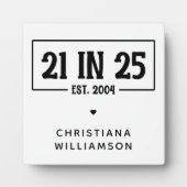 21. Geburtstag personalisiert 21. Est 2004 Fotoplatte (Vorderseite)