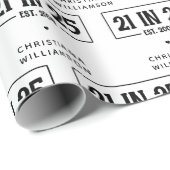 21. Geburtstag personalisiert 21. Est 2004 Geschenkpapier (Rolleneckpunkt)