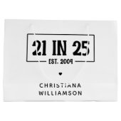 21. Geburtstag personalisiert 21. Est 2004 Große Geschenktüte (Rückseite)