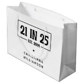 21. Geburtstag personalisiert 21. Est 2004 Große Geschenktüte (Rückseite Schrägansicht)