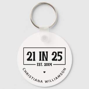 21. Geburtstag personalisiert 21. Est 2004 Schlüsselanhänger