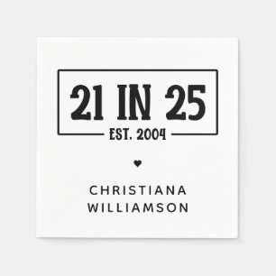 21. Geburtstag personalisiert 21. Est 2004 Serviette