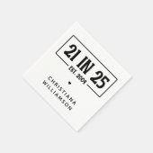 21. Geburtstag personalisiert 21. Est 2004 Serviette (Ecke)
