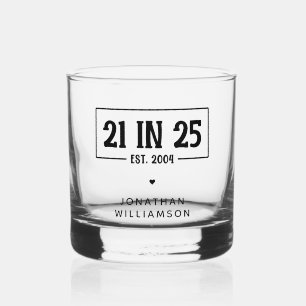 21. Geburtstag personalisiert 21. Est 2004 Whiskyglas