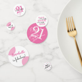 21. Geburtstag Personalisiert rosa Thema Konfetti