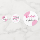 21. Geburtstag Personalisiert rosa Thema Konfetti (Rückseiten)