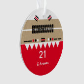 21. Geburtstag phantastisch rot und weiß Ornament (Vorderseite)