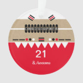 21. Geburtstag phantastisch rot und weiß Ornament (Vorderseite)