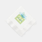 21. Geburtstag Pink Blue Cake Individuelle Name Serviette (Ecke)