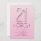 21. Geburtstag Pink Diamonds Einladung (Vorderseite)