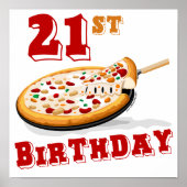 21. Geburtstag Pizza Party Poster (Vorne)