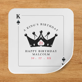 21. Geburtstag Poker-Karte des Museo Cantonale d'A Quadratischer Aufkleber