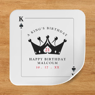 21. Geburtstag Poker-Karte des Museo Cantonale d'A Quadratischer Aufkleber