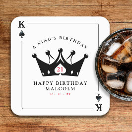 21. Geburtstag Poker-Karte des Museo Cantonale d'A Rechteckiger Pappuntersetzer