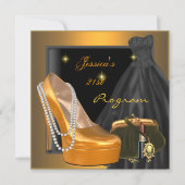 21. Geburtstag Programm Shoe Gold Orange Black (Vorderseite)