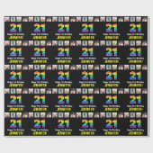 21. Geburtstag: Regenbogen "21"; kundenspezifische Geschenkpapier (Flach)