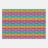 21. Geburtstag Regenbogen Streifen Geschenkpapier Set (Vorderseite 2)