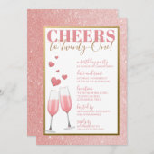 21. GEBURTSTAG | ROSA CHAMPAGNE EINLADUNG (Vorne/Hinten)