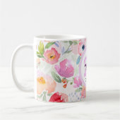 21. Geburtstag rosa Floralnamen Kaffeetasse (Links)